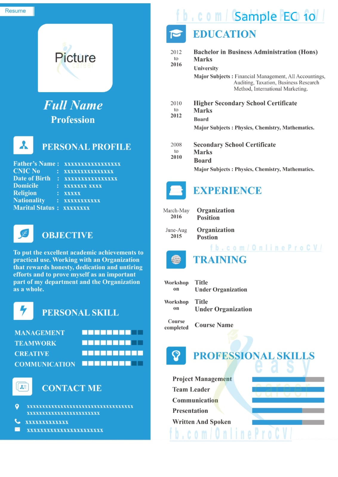 Modern Professional Resume Template Price Starting From PKR-1500 Modern Professional Resume Template Price Starting From PKR-1500