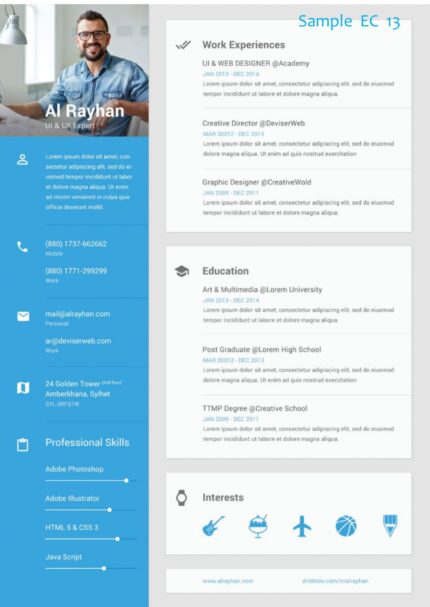 Modern Professional Resume Template Price Starting From PKR-1500